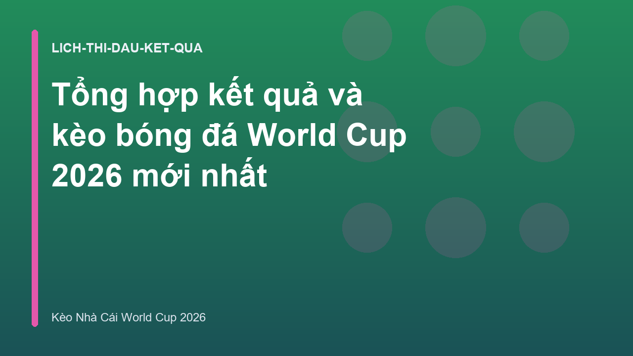 Tổng hợp kết quả và kèo bóng đá World Cup 2026 mới nhất